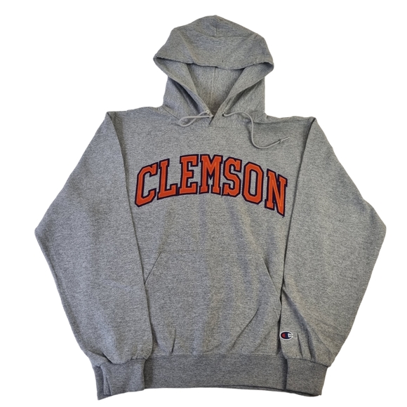 Champion Other - Champion Clemson Hoodie USA Hooded Sweatshirt Grey Embroidered Mens Size Small.